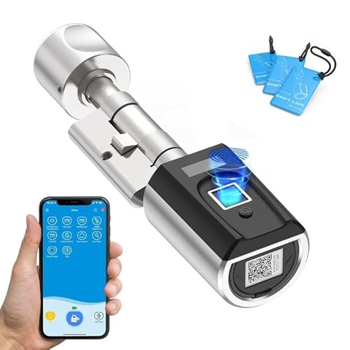 RUILON Fingerabdruckschloss SECBNEBL51 Türschloss IP65 mit 3 RFID-Karten, biometrisches Schloss für Türstärke 30-70 mm, Haus und Büro von RUILON
