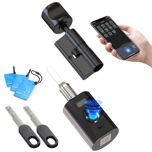 WELOCK TOUCH74 Elektronisches Türschloss Fingerabdruck mit RFID Karte,APP und WiFi(Benötige wifibox),Fingerprint Schloss Haustür IP65,Schließzylinder für Türen von 60-90mm,Smart Lock,Schwarz von RUILON