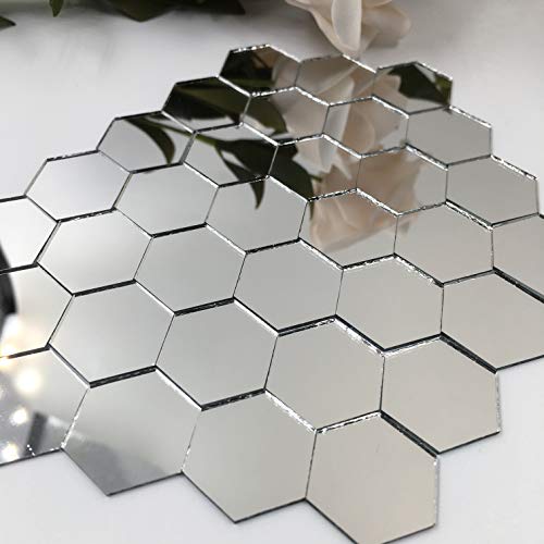 RUINUO Mosaik-Spiegel, sechseckig, 1'' (Hexagonal), 100 Stück, Silber, Glas, Umweltfreundlich, Glatte Kanten, Abziehen und Aufkleben RUINUO Mosaik-Spiegel, sechseckig, 1'' (Hexagonal), 100 Stück, Silber, Glas, Umweltfreundlich, Glatte Kanten, Abziehen und Aufkleben von RUINUO