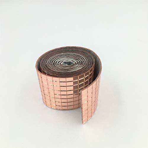 RUINUO Selbstklebender Mini-Spiegel, echtes Glas, quadratisch, Mosaikfliesen, Spiegelblätter, Mosaik-Aufkleber (1 m Länge) von RUINUO