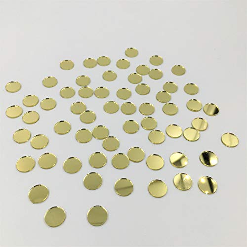 Runde Mosaikfliesen, 1 cm, goldfarben, 200 Stück (Durchmesser 1 cm) von RUINUO