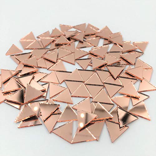 Spiegel, Mosaikfliesen, klein, dreieckig, 12 mm, Roségold, Bastelspiegel, 120 Stück Spiegel, Mosaikfliesen, klein, dreieckig, 12 mm, Roségold, Bastelspiegel, 120 Stück von RUINUO