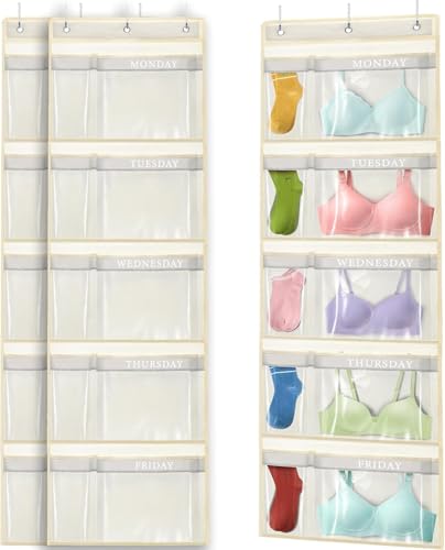 RUIPBOTE Weekly Kids Clothes Organizer - Day of The Week Hanging Closet Storage for School Outfits, Kids' Wardrobe Organizer with Labels for Monday to Friday - 1 Pack (1) von RUIPBOTE