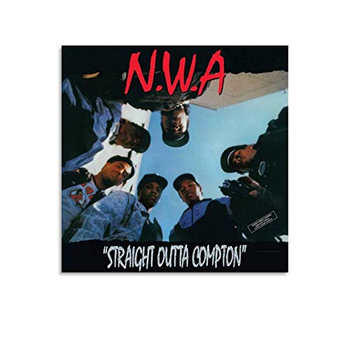 RUIQIU NWA Poster Straight Outta Compton Hip Hop Group Vinyl Album Leinwand Gemälde Wandposter Kunstdruckposter Zimmer Hanging Bild Modern Home Decor 30 x 30 cm von RUIQIU
