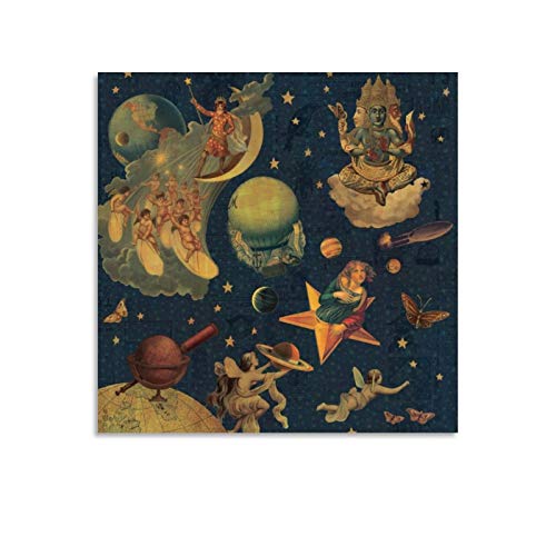 RUIQIU Poster, Motiv: The Smashing Pumpkins – Flagge Mellon Collie und die Unendliche Traurigkeit, Musikband, Poster, Wandkunst, Kunstdruck, moderne Dekoration, Poster, gerahmt/ungerahmt 50 x 50 cm von RUIQIU