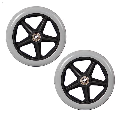 2 x 7 Zoll Ersatzrad for Rollstuhl, Gummireifen, Schwarzgrau, (Color : Gray) von RUIRUME