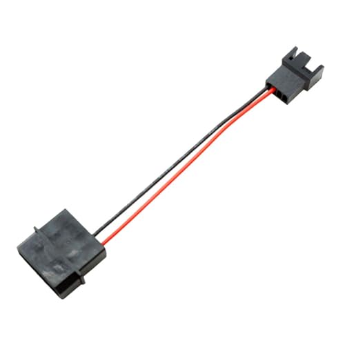 RUITEXUN 4-poliger (tatsächlich 2-polig) Molex auf 3-poliger 12 V PC-Gehäuselüfter-Netzadapterkabel, 3-polig oder 4-polig (PWM-Stecker) auf Molex Computergehäuselüfter, Netzadapterkabel von RUITEXUN