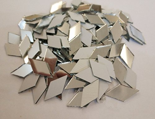 RUIXUAN Mosaikfliesen in Diamantform, Spiegelglas, Heimdekoration, Basteln, DIY-Zubehör (Glasspiegel, 1,27 x 2,5 cm) von RUIXUAN