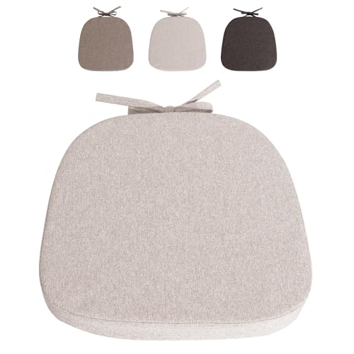 RUIXUAN Stuhlkissen 40x40cm Sitzkissen halbrund Rutschfestes Stuhlauflage Sitzpolster für Stuhl Sitzkissen für Gartenstuhl, Küche oder Esszimmer Stuhlkissen mit Bändern Outdoor Indoor (beige-1pcs) RUIXUAN Stuhlkissen 40x40cm Sitzkissen halbrund Rutschfestes Stuhlauflage Sitzpolster für Stuhl Sitzkissen für Gartenstuhl, Küche oder Esszimmer Stuhlkissen mit Bändern Outdoor Indoor (beige-1pcs) von RUIXUAN