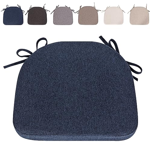 RUIXUAN Stuhlkissen mit Bändern (43 * 41cm) Sitzkissen Stuhl rutschfest Sitzauflage Sitzpolster halbrund für Stühle Bequeme Waschbar in Haus und Garten Büro von RUIXUAN