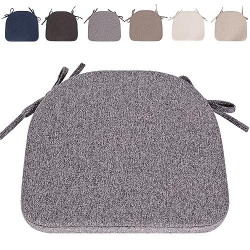 RUIXUAN Stuhlkissen mit Bändern (43 * 41cm) Sitzkissen Stuhl rutschfest Sitzauflage Sitzpolster halbrund für Stühle Bequeme Waschbar in Haus und Garten Büro von RUIXUAN