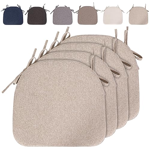 RUIXUAN Stuhlkissen mit Bändern (43 * 41cm) Sitzkissen Stuhl rutschfest Sitzauflage Sitzpolster halbrund für Stühle in Haus und Garten Büro von RUIXUAN