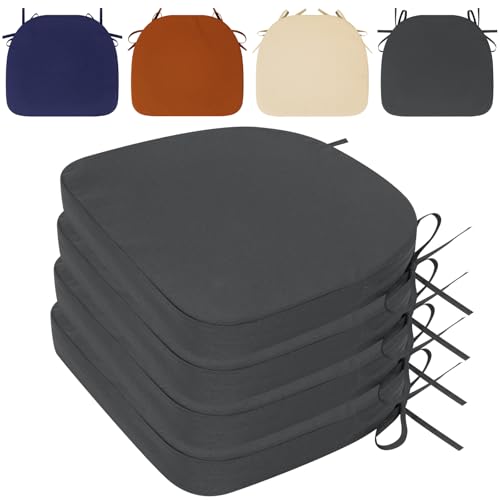 RUIXUAN Stuhlkissen mit Bändern 50x50x8 Set für den Außenbereich, wasserdichte Schaumstoff Sitzkissen Outdoor, Garten Sitzpolster Stuhl, Terrassenstuhlkissen mit Bändern, Esszimmerstuhl Stuhlauflage von RUIXUAN