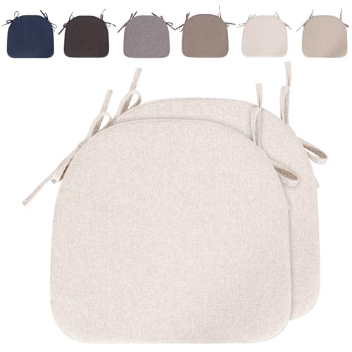 Stuhlkissen halbrund 43*41cm*5cm Stuhlkissen mit Bändern Sitzkissen Stuhl Chair Cushion Sitz Kissen waschbar doppelte Anti Rutsch elastisch Sitzpolster für Stühle Outdoor Indoor (Elfenbeinweiß-2pcs) Stuhlkissen halbrund 43*41cm*5cm Stuhlkissen mit Bändern Sitzkissen Stuhl Chair Cushion Sitz Kissen waschbar doppelte Anti Rutsch elastisch Sitzpolster für Stühle Outdoor Indoor (Elfenbeinweiß-2pcs) von RUIXUAN