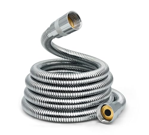 RUIXUE® Verstärkte-Duschschlauch 1,5m, Edelstahl Flexibler Brauseschlauch Verdreh-und Knickschutz,universelles G ½” Anschlussmaß. (Silber-304OB, 1.50m) von RUIXUE