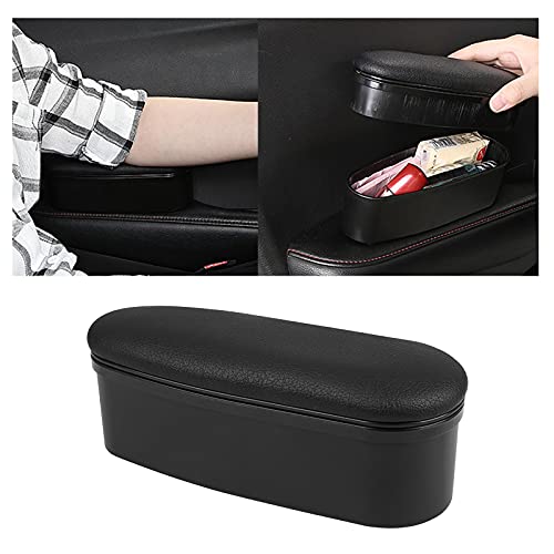 Ruiya Auto Armlehnenkissen Ellbogenauflage, Universal Türgriff Ellbogenauflage Armlehnenstütze Teleskop Aufbewahrungsbox Organizer für Fahrer Arm Comfort Pad(Schwarz) von RUIYA