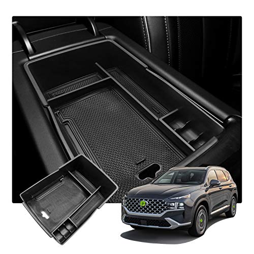 RUIYA Kompatibel mit Hyundai SantaFe TM 2021-2023 2024 Mittelkonsole Aufbewahrungsbox, SantaFe Armlehne Organizer Tray Mittelarmlehne Handschuhfach Mittelkonsole Organizer Ablagefach SantaFe Zubehör von RUIYA