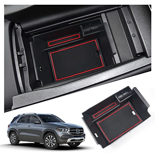 RUIYA Kompatibel mit Mercedes GLE W167 GLS X167 2020-2023 2024 Mittelkonsole Aufbewahrungsbox, GLE Armlehne Organizer Tray Mittelarmlehne Handschuhfach Mittelkonsole Organizer GLE Zubehör von RUIYA