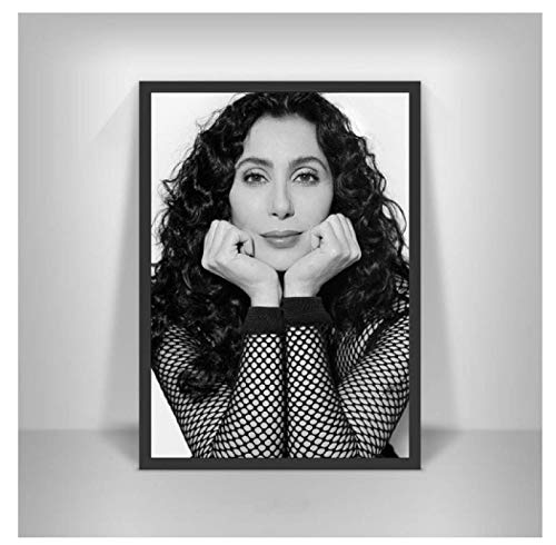 RUIYANMQ Leinwand Bild Cher Poster Wandkunst Gedruckte Poster Schwarz-Weiß Leinwand Wandbilder Für Wohnzimmer Wohnkultur Jh7Aj 40X60Cm Rahmenlos von RUIYANMQ