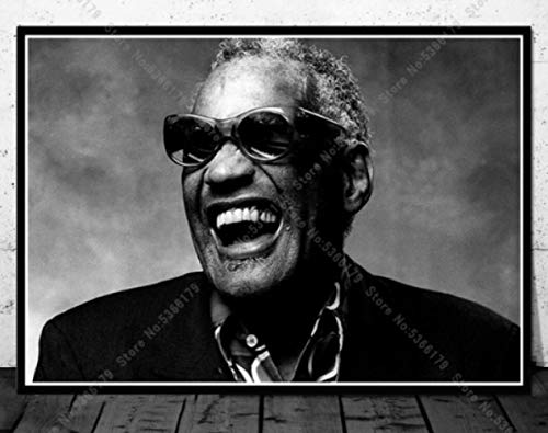 RUIYANMQ Leinwand Bild Ray Charles Musiker Filmschauspieler Star Poster Drucke Wandkunst Wohnzimmer Wohnzimmer Dekor Mt70Vx 40X60Cm Rahmenlos von RUIYANMQ