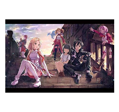 RUIYANMQ Leinwand Bild Schwert Online Sao Alo Japan Anime Wandkunst Poster Druck Badezimmer Schlafzimmer Wohnzimmer Home Decor Geschenk Jt55Wk 40X60Cm Rahmenlos von RUIYANMQ