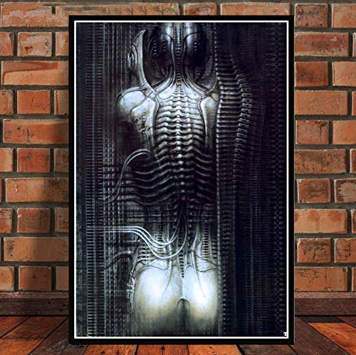 RUIYANMQ Leinwandbild Hr Giger Li Ii Alien Horror Artwork Retro Wandkunst Für Wohnzimmer Home Decor Wz63A 40X60Cm Rahmenlos RUIYANMQ Leinwandbild Hr Giger Li Ii Alien Horror Artwork Retro Wandkunst Für Wohnzimmer Home Decor Wz63A 40X60Cm Rahmenlos von RUIYANMQ