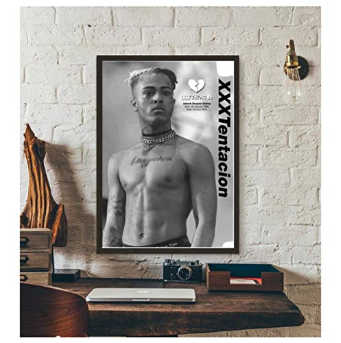 RUIYANMQ Xxxtentacion Rapper Hip Hop Musik Sänger Star Schwarz Weiß Poster Hell Leinwand Home Room Wandkunst Druck Dekor Vx690Zt 40X60Cm Rahmenlos von RUIYANMQ