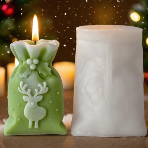 3D Elch Weihnachtstüten Silikonformen Gießformen Weihnachten Kerzenformen Silikon Formen zum Gießen Silikonform Weihnachten Kerzen Formen Silikon Kerzenform Kerzen Selber Machen Weihnachtsdeko von RUIYDZ