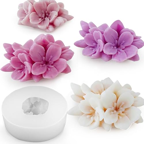 3D Kirschblüte Kerzenform Duftkerze Silikonform Blumen Duftkerzen Silikonformen Gießformen Silikon Kerzenformen Zum Gießen Kerzen Selber Machen Set Kerzen Formen Silikon Seifenform Epoxidharz Formen von RUIYDZ