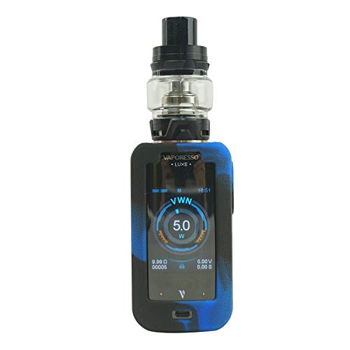 RUIYITECH Schutzhülle aus Silikon für Vaporesso Luxe 220W Mod (Schwarz-Blau) von RUIYITECH