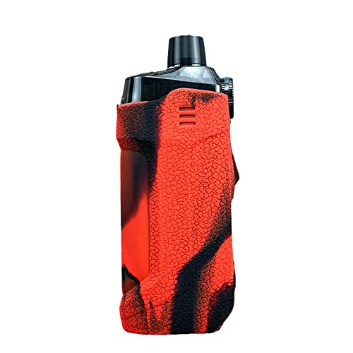 RUIYITECH Texture Case für Geekvape Aegis B100 21700 Boost Pro Max Hülle Silikon Cover Sleeve Rubber Skin (Schwarz Rot) von RUIYITECH