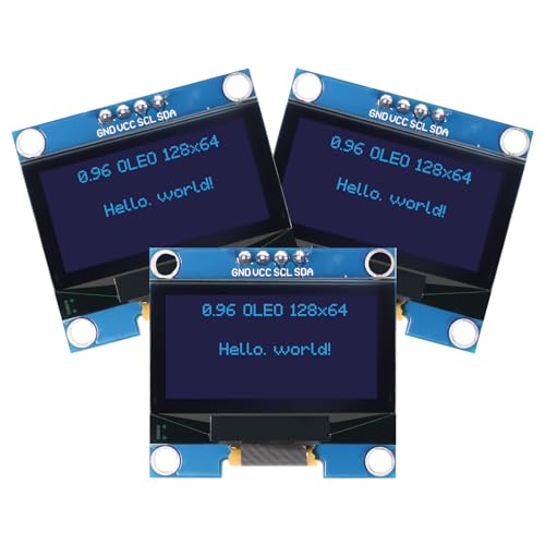 0,96 Zoll OLED Display Modul RUIZHI 3 Stück 0,96 Zoll OLED Display I2C 128 x 64 Pixel I2C Bildschirm Anzeigemodul mit Blaues Zeichen kompatibel mit Arduino 0,96 Zoll OLED Display Modul RUIZHI 3 Stück 0,96 Zoll OLED Display I2C 128 x 64 Pixel I2C Bildschirm Anzeigemodul mit Blaues Zeichen kompatibel mit Arduino von RUIZHI