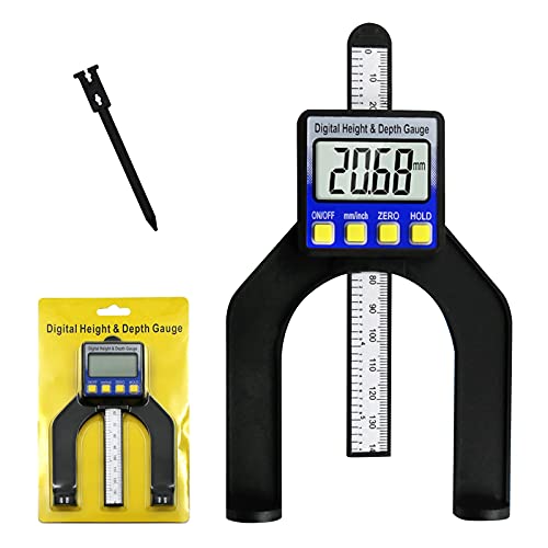 RUIZHI Digital Tiefenmesser Höhenmesser 0-85 mm Profiltiefenmesser LCD Display Digitale Messschieber für Holzbearbeitung ，Maschinenbau mit Magneten von RUIZHI