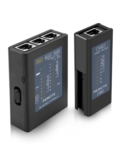 RUIZHI RJ45 Netzwerktester Network Tester - Netzwerk Tester für RJ45 RJ11 RJ12 Netzwerkkabel, QC,POE Lan Tester, Ethernet Durchgangsprüfer Kabeltester, Leitungstester Kabelprüfer von RUIZHI