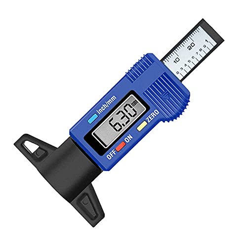 RUIZHI Reifen Profiltiefenmesser Reifenprofilmesser Auto Profilmesser Digital Tiefenmesser LCD Display 0–25.4 mm Motorrad Messchieber für PKW, Vans, LKW (Blau) von RUIZHI