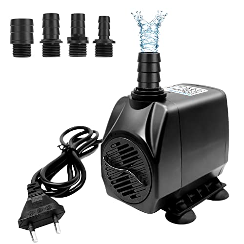 Aquarium Pumpe 35W 2500L/H Teichpumpe Wasserpumpe Klein Springbrunnenpumpe mit 3 Düse 13mm|16mm|19mm für Teich Brunnen Aquarium Garten von RUIZHI