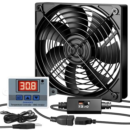 RUIZHI USB PC Lüfter 120mm 5V, Gehäuselüfter mit Digitaler Temperaturregler, Lüfter USB Dual Kugellager - 3 Einstellbare Geschwindigkeiten PC Fan CPU Kühler für PS5/Laptop/TV Box/AV Schrank/Router RUIZHI USB PC Lüfter 120mm 5V, Gehäuselüfter mit Digitaler Temperaturregler, Lüfter USB Dual Kugellager - 3 Einstellbare Geschwindigkeiten PC Fan CPU Kühler für PS5/Laptop/TV Box/AV Schrank/Router von RUIZHI