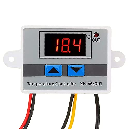 RUIZHI XH-W3001 Digital LCD Display Temperaturregler, DC 24V/240W Thermostatschalter mit Wasserdichter Sonde Microcomputer Thermostat von RUIZHI