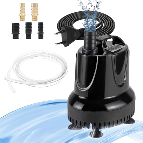 Tauchpumpe Klein, 25W 1200L/H Mini Wasserpumpe Wasserpumpe Klein Springbrunnenpumpe mit 3 Düse 13mm|16mm|19mm für Teich, Brunnen, Aquarium, Garten von RUIZHI