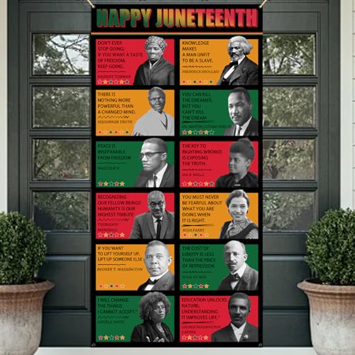 Juneteenth Dekorationen Türabdeckung Klassenzimmer Türabdeckung Schwarz Freedom Day Banner für Feiern des Juneteenths, perfekt für Zuhause, Veranda, Festivals und Feiern, Party-Dekorzubehör Juneteenth Dekorationen Türabdeckung Klassenzimmer Türabdeckung Schwarz Freedom Day Banner für Feiern des Juneteenths, perfekt für Zuhause, Veranda, Festivals und Feiern, Party-Dekorzubehör von RUIZHUO