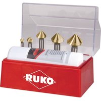 Kegel- und Entgratsenker-Satz 6tlg. din 335 Form c 90° HSS-TiN ø 6,3 - 25 mm + Schneidpaste 50 ml in Kunststoffkassette - 102142T - Ruko Kegel- und Entgratsenker-Satz 6tlg. din 335 Form c 90° HSS-TiN ø 6,3 - 25 mm + Schneidpaste 50 ml in Kunststoffkassette - 102142T - Ruko von RUKO