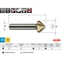 RUKO Kegel- und Entgratsenker DIN 335 Form C 90° HSS-TiN, geschliffen Senkdurchmesser Ø2: 10,4 mm RUKO Kegel- und Entgratsenker DIN 335 Form C 90° HSS-TiN, geschliffen Senkdurchmesser Ø2: 10,4 mm von RUKO