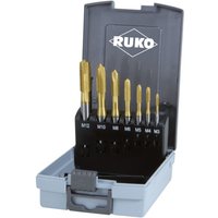 Ruko - 7-teiliger Maschinengewindebohrer-Satz hss TiN Form c 35° von RUKO