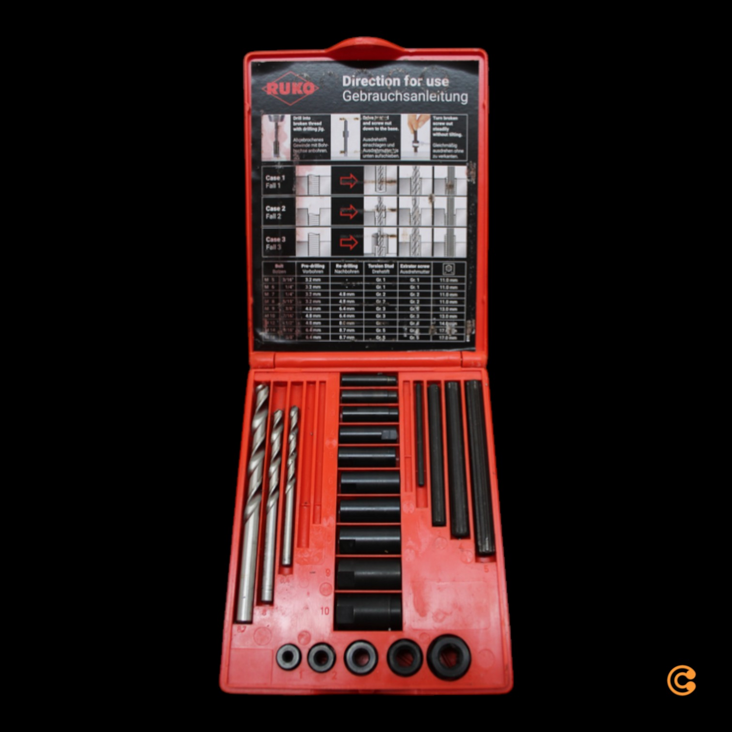 Ruko Gewindeausdreh Satz Set Schraubenausdreher Kunststoffkassette Siehe Text B-Ware Ruko Gewindeausdreh Satz Set Schraubenausdreher Kunststoffkassette Siehe Text B-Ware von RUKO
