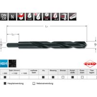 Ruko Spiralbohrer-Modul DIN 338 Typ N HSS-R mit abgesetztem Schaft in SB-Tasche von RUKO