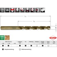 Ruko Spiralbohrer-Modul DIN 338 Typ VA HSSE Co 5 mit Kreuzanschliff in Quadro Pack Ruko Spiralbohrer-Modul DIN 338 Typ VA HSSE Co 5 mit Kreuzanschliff in Quadro Pack von RUKO