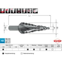 Ruko Stufenbohrer-Modul HSS + HSS-TiN, spiralgenutet mit Kreuzanschliff in Quadro Pack von RUKO