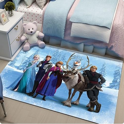 RUMIC Teppich Die Eiskönigines Muster Bereich Teppiche Für Kinderzimmer Schlafzimmer Wohnzimmer Teppich Jungen Mädchen Kinder Geschenke Boden Dekoration Teppich 140X200Cm von RUMIC