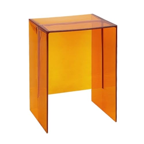 RUMOST Beistelltisch Klein Acryl-Sofa-Beistelltisch, Wohnzimmer, Zuhause, Einfacher Mini-Couchtisch, Kreativer Transparenter Kleiner Nachttisch Beistelltische(Color:Orange) von RUMOST