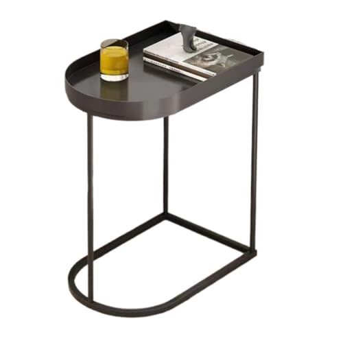 RUMOST Beistelltisch Klein Nachttisch Aus Eisen, Einfacher Moderner Sofa-Beistelltisch, Kleiner, Einfacher Nachttisch for Schlafzimmer Beistelltische(Color:Black) von RUMOST